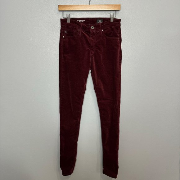 ADRIANO GOLDSCHMIED the farrah high rise velvet burgundy pants size 26 - Picture 2 of 6
